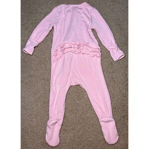 Angel Dear Ruffle Butt Footie‎ Sleeper, 2 Way Zipper, 3-6m, Bamboo, Light Pink